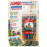 12 Li Jumbo Kuru Boya Kalemi Plastik Kutu 1 Paket Fatih Mini Craft Figürlü 12 Renk Kalın Kuruboya Tam Boy Renkli Kalem