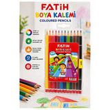 12 Li Kuru Boya Kalemi Plastik Kutu 1 Paket Fatih 12 Renk Kuruboya Tam Boy Renkli Kalem Kolay Açılabilir Canlı Renk