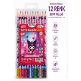 12 Li Kuru Boya Kalemi Plastik Kutu 1 Paket Fatih Kuromi Figürlü 12 Renk Kuruboya Tam Boy Renkli Kalem