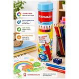 12 Li Kuru Boya Kalemi Teneke Kutu 1 Paket Nataraj 12 Renk Kuruboya Tam Boy Canlı Renkli Boya Kalem Okul Öğrenci