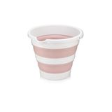 12 Litre Katlanabilir Kova - Akordiyon Katlanır Kova - Araba Kovası - Gri - 32.5 x 27.5 x 6 cm - PP+ TPR (Pembe)