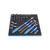 1/2 Lokma Seti Metal 6 Köşe Cırcır Kolu Metal Çantalı