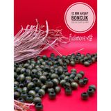 12 mm Ahşap Boncuk (50 gr 87 Adet)Geniş Delik Çapı 5 mm Makrome Çanta Bileklik Takı Tahta Renkli - Haki Yeşili