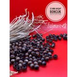 12 mm Ahşap Boncuk (50 gr 87 Adet)Geniş Delik Çapı 5 mm Makrome Çanta Bileklik Takı Tahta Renkli - Kahverengi