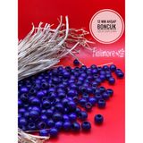 12 mm Ahşap Boncuk (50 gr 87 Adet)Geniş Delik Çapı 5 mm Makrome Çanta Bileklik Takı Tahta Renkli - Mor