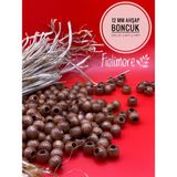 12 mm Ahşap Boncuk (50 gr 87 Adet)Geniş Delik Çapı 5 mm Makrome Çanta Bileklik Takı Tahta Renkli - Taba - Kahve