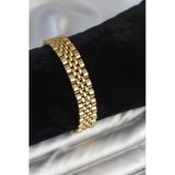 12 Mm Kalınlıkta Gold Renkli Erkek Bileklik (316L Çelik)