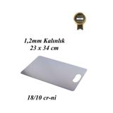1,2 mm Paslanmaz Çelik/Metal Kesme Tahtası 304 Kalite 23x34 cm 18/10 cr-ni