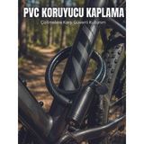 12 Mm Pvc Kaplamalı Bisiklet Kilidi 80 Cm Anahtarlı Çelik Halat Kilit 2 Anahtarlı Güvenlik Kilidi - Lisinya