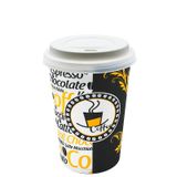 12 Oz Plastik Kapaklı Karton Latte Bardak 300 ML 100 Adet Beyaz