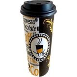 12 Oz Siyah Kapaklı Tutamaçlı Karton Bardak Kahve Kağıt Bardak Sleeve 300 ml - 100'LÜ Siyah Ka - Renkli