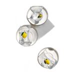 12 Parça Limonlu Çay Seti Limon Dekorlu Çay Bardağı ve Gold Porselen Çay Tabağı