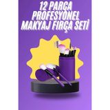 12 Parça Makyaj Fırça Seti Profesyonel Fondöten Allık Far Kontür Fırçası - Seçenek