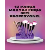 12 Parça Yumuşak Kıllı Makyaj Fırçası Seti Yüz ve Göz Makyajına Uygun Profesyonel Kullanım