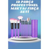 12 Parça Yumuşak Uçlu Makyaj Fırça Set-Göz ve Yüz Makyajı Için Fırça Seti Profesyonel Makyaj Seti ( Lisinya )