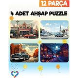 12 Parçalı Montessori Ahşap Puzzle – 3-4 Yaş Eğitici Oyuncak