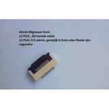 12 Pin 0.5 Adımlı Alt Kontak Flex Soketi Flex Ffc Konnektörü 12-0.5-Alt