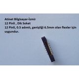 12 Pin 0.5Mm Adımlı Dik Flex Soketi Flex Ffc Konnektörü 12-0.5-Dik