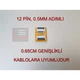 12 Pin 0.5Mm Adımlı Flex Kablo Uzatıcı Ffc Uzatma Soketi Fleks Ekleme Birleştirme Aparatı Konnektörü