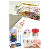 12 Renk Brons Sulu Boya 35X50 Cm Telli Spralli Resim Defteri Resim Paleti Resim Fırçası Temizleme Kabı Suluboya Okul