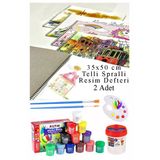 12 Renk Guaj Boya Fatih 35X50 Cm Telli Spralli Resim Defteri Palet Resim Fırçası15 Yaprak Guajboya Resim Defteri