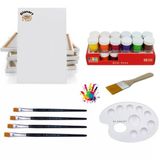 12 Renk Guaj Boya Seti 35X50 Tuval İpek Fırça Seti 12X20 Ml