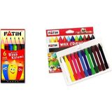 12 Renk Mum Pastel Boya + 6 Renk Kuru Boya Hediyeli