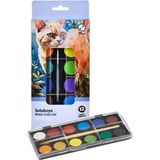 12 Renk Sulu Boya 1 Paket Fırça Hediyeli 12 Li Suluboya Canlı Renkler 28 mm Boya Çapı Büyük Boy Nova - Çok Renkli - Standart - 28mm