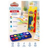 12 Renk Sulu Boya 23Mm 1 Paket Play-Doh 12 Li Suluboya Fırça Hediyeli Canlı Renkler Kaliteli Yıkanabilir Zararsız Küçük