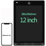12" Renkli Dijital Yazı Tahtası 12 Inc Grafik Tablet Dijital Not Tahtası Yaz-Sil Dijital Not Tahtası - Siyah