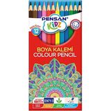 12 Renkli Pensan Kidz Kuru Boya Kalemi Set – Tam Boy Çocuklar İçin Eğlenceli Sanat Malzemesi
