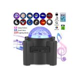 12 Uzay Desenli 15 Bulut LED'li Projeksiyon Lambası, Dahili Müzik Çalar, LED Gökyüzü Gece Lambası, Bluetooth Hoparlör Projeksiyon Lambası, Uzaktan Kumanda, USB Sahne Yıldız Projeksiyon Lambası M5-STARRY-PROJEKTÖR