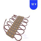 12 Volt 1.5 Watt Mini 3 Lensli Sarı Amber 2835 Smd LED Modül IP65 10 Adet Modül