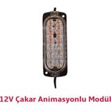 12 Volt 12 Ledli 2.4 Watt Animasyonlu Modül Kırmızı-Mavi Çakar