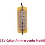 12 Volt 2.4 Watt Animasyonlu Çakar Modül 12 Ledli Sarı