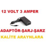 12 VOLT 3 AMPER KAMERA LED LET ADAPTÖR ŞARJ CİHAZ ADAPTÖR