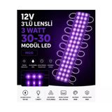 12 Volt 5 Adet 3W 3Lü Power Mercekli Modül Led Yüksek Işık Gücü 1.Sınıf Mor