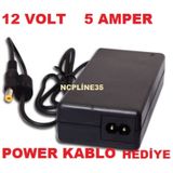 12 VOLT 5 AMPER 5000 MİLİAMPER ŞERİT LED LET ADAPTÖRÜ ŞARJ