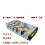 12 VOLT 5 AMPER 5Ah METAL KASA AKIM KORUMALI ADAPTÖR ŞARJ ÇEVİRİC