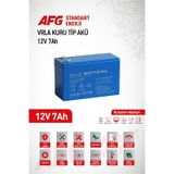12 Volt 7 Amper Kuru Tip Akü 12 V 7 Ah Bl Mavi
