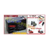 12 Volt 7 Amper Şarj Edilebilir Akü Pil + Şarj Cihazı Adaptör