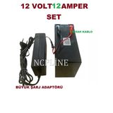12 Volt Akü Ve 3 Amper Şarj Adaptörü - Otomatik Kesicili Özellik-12 Volt 7 Amper Akü Birlikte Set