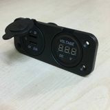 12 Volt Araç Voltaj Ölçer + USB Adaptör 5v 2.1A Montalı Vidalı Ti