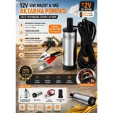 12 Volt Bakır Sargı Sıvı Transfer Pompası Dalgıç Pompa Mazot Pompası - Su - Süt - Sıvı