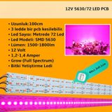 12 Volt Bitki İçin Ledli Led Bar Alüminyum Çubuk 72 Ledli Grow