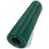 1,2 x 25 Metre Pvc Kaplı Puntalı Yeşil Bahçe Kümes Çit Teli - Göz Aralığı 12 x 12 mm