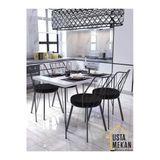120* 60 Yemek Masa Takımı Mutfak Masası Cafe Masası 4 Adet Yıldız Sandalye 1 Adet Masa