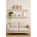 120 Cm 2Li Mat Beyaz Mdf Gizli Montaj Ahşap Duvar Rafı Uçan Raf Kitaplık