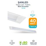 120 Cm 40 Watt Yatay Led Bant Armatür-Trafolu Beyaz ışık-1 ADET