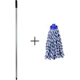 120 cm Alüminyum Saplı Islak Mop Seti, Rahat Temizlik Sağlar. - Antrasit - Seçenek 1